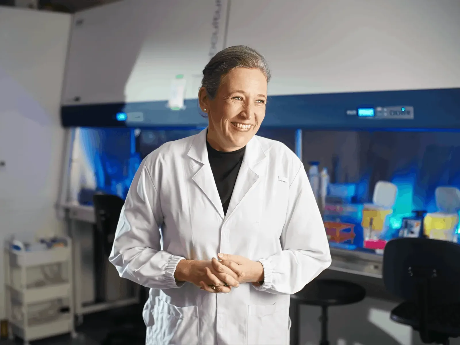 Prof. Andrea B. Maier in a research laboratory at NUS, Co-Founder of the NUS Academy for Healthy Longevity, advancing Singapore's healthy longevity research.